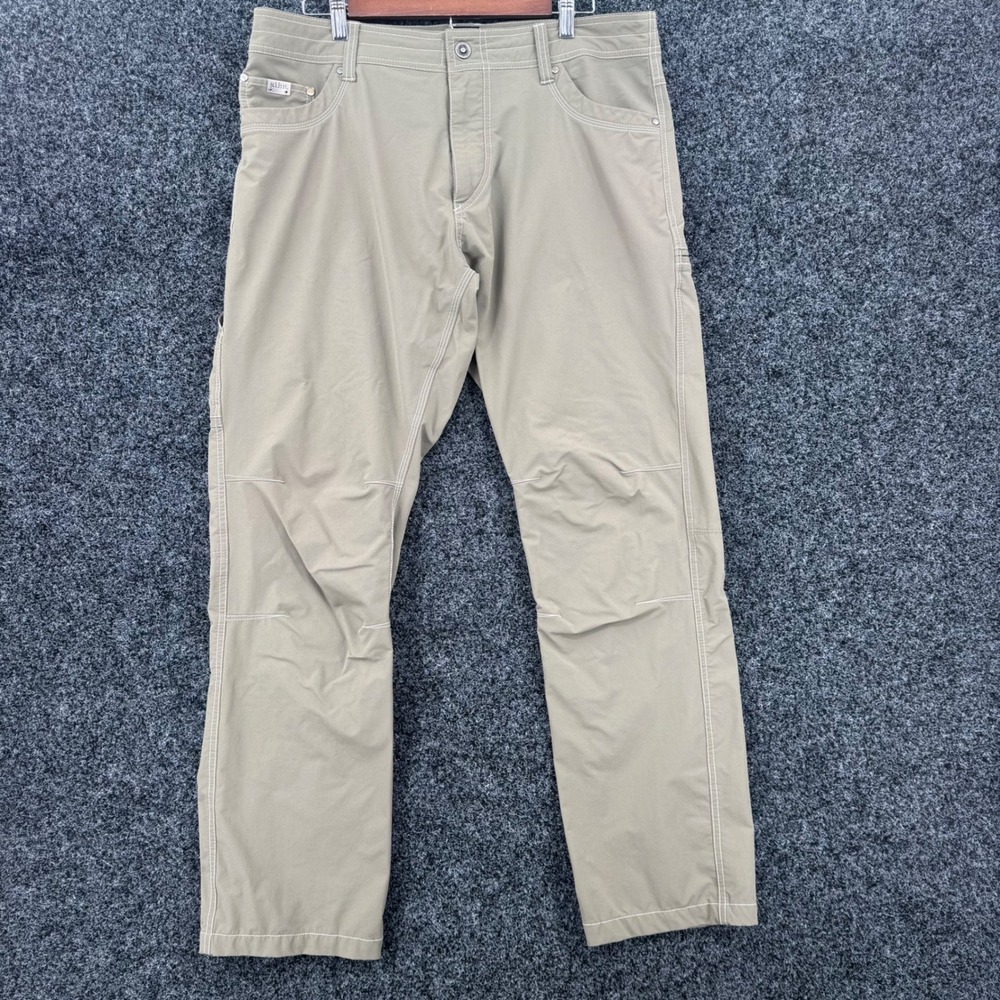 Kuhl Rydr Mens 36x32 Khaki Tan Hiking Outdoor Work Pants Articulated Knee